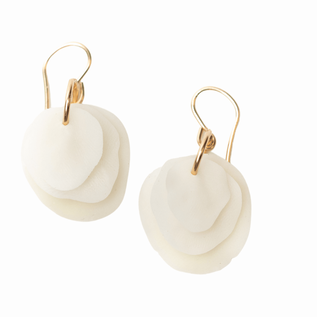 Dottie Porcelain Earrings in Gold - Forai Refugee Made Gifts