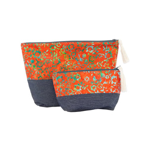 Batik Zippered Pouch in Madrid Red - Forai