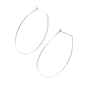 Azmera Hammered Loop Earrings in Sterling Silver - Forai