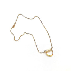 Nieve Brass and White Howlite Pendant Necklace - Forai